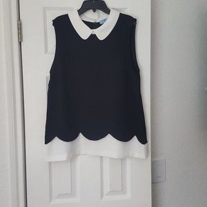 Cece black and white top